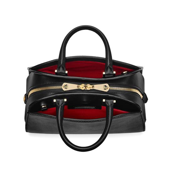 Mini Hepburn Bag in Jet Black Lizard from Aspinal of London
