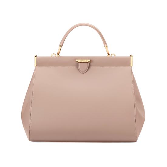 Large Florence Frame Bag in Smooth Soft Taupe from Aspinal of London