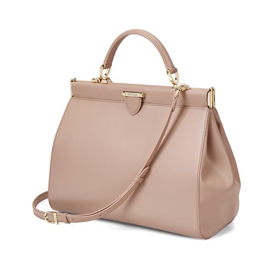 Large Florence Frame Bag in Smooth Soft Taupe from Aspinal of London