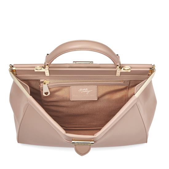 Large Florence Frame Bag in Smooth Soft Taupe from Aspinal of London