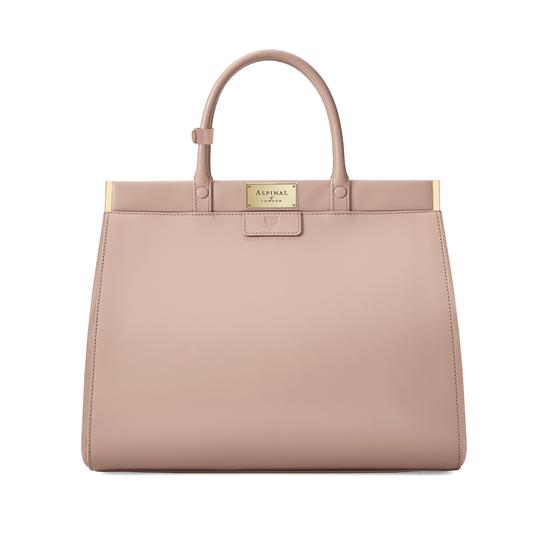 Large Florence Snap Bag in Smooth Soft Taupe from Aspinal of London