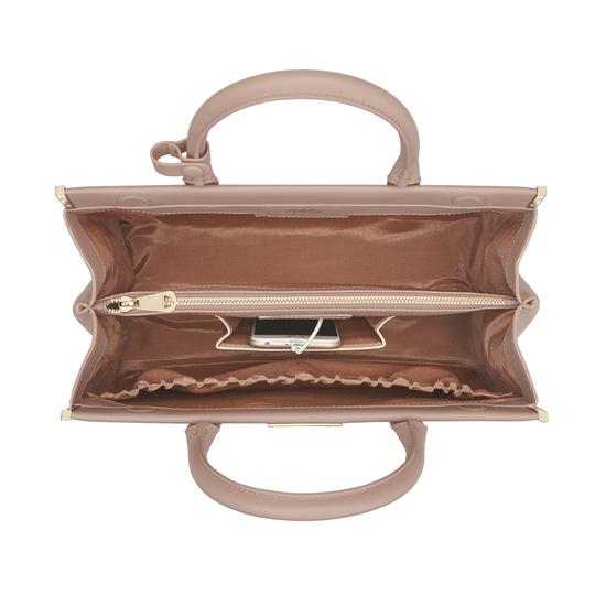 Large Florence Snap Bag in Smooth Soft Taupe from Aspinal of London