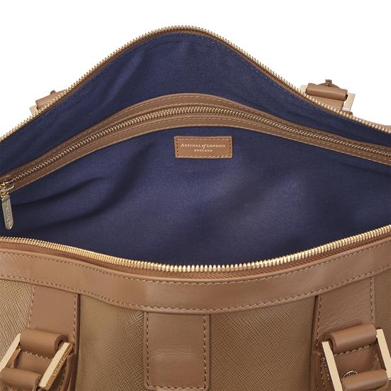 Boston Bag in Camel Saffiano from Aspinal of London
