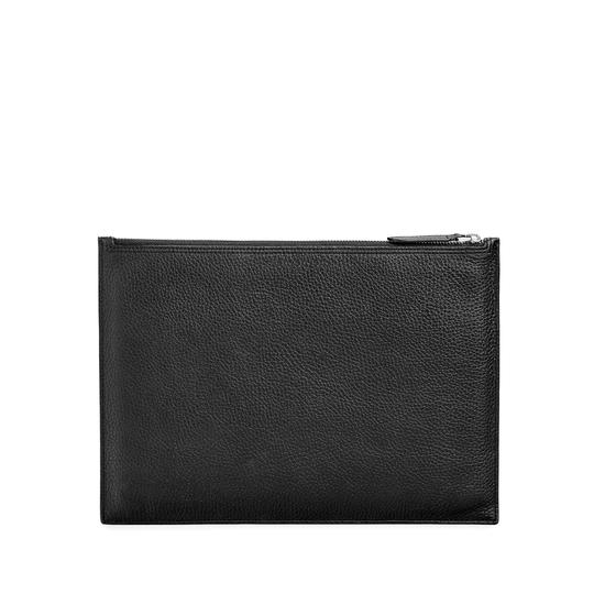 Mount Street Flat Pouch in Black Pebble from Aspinal of London