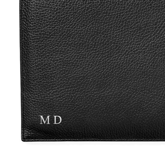 Mount Street Flat Pouch in Black Pebble from Aspinal of London