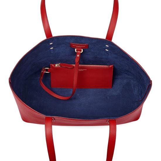 Regent Tote in Scarlet Saffiano from Aspinal of London