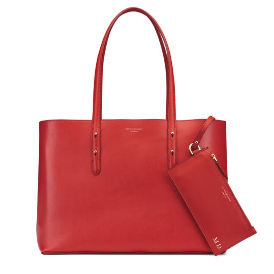 Regent Tote in Scarlet Saffiano from Aspinal of London