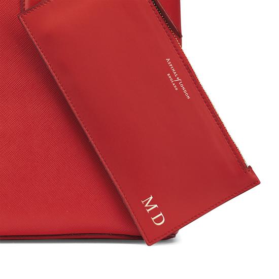 Regent Tote in Scarlet Saffiano from Aspinal of London