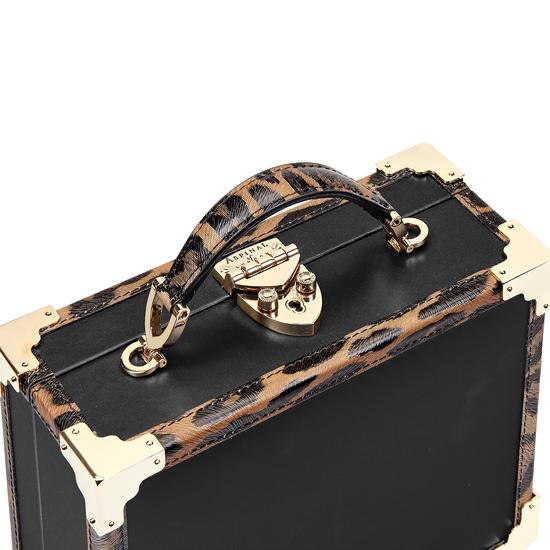 Mini Trunk Clutch in Digital Leopard Print from Aspinal of London