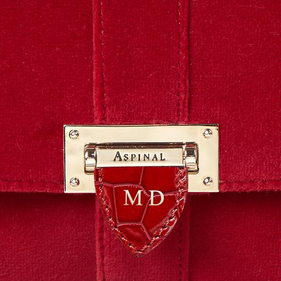Small Lottie Bag in Scarlet Velvet from Aspinal of London
