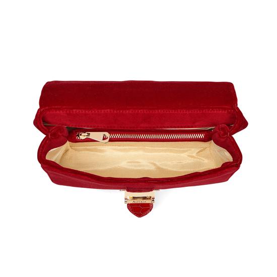 Small Lottie Bag in Scarlet Velvet from Aspinal of London