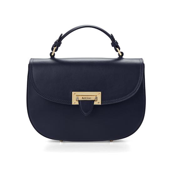 Letterbox Saddle Bag in Smooth Navy from Aspinal of London