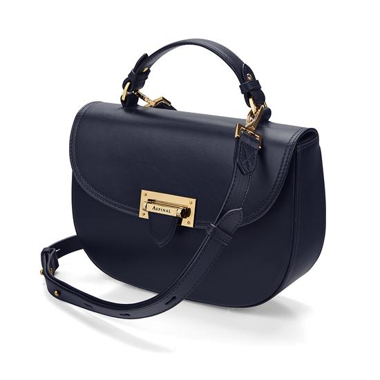 Letterbox Saddle Bag in Smooth Navy from Aspinal of London