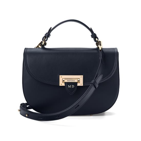 Letterbox Saddle Bag in Smooth Navy from Aspinal of London