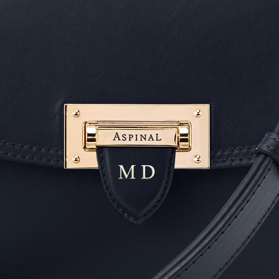 Letterbox Saddle Bag in Smooth Navy from Aspinal of London