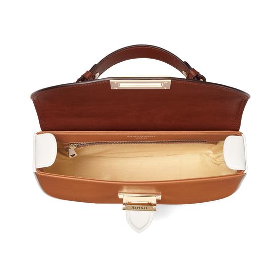 Letterbox Saddle Bag in Smooth Natural Tan, Redwood & Ivory from Aspinal of London