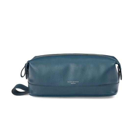 Men's Leather Wash Bag in Peacock Pebble from Aspinal of London