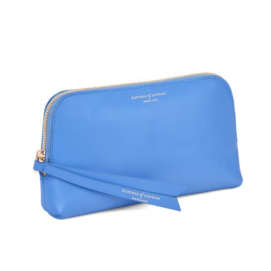 Small Essential Cosmetic Case in Smooth Forget Me Not from Aspinal of London