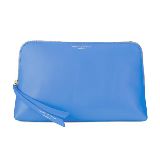 Large Essential Cosmetic Case in Smooth Forget Me Not from Aspinal of London
