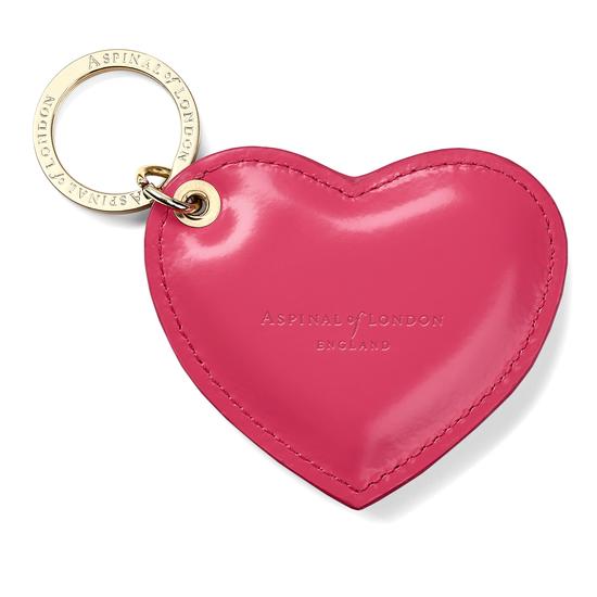Heart Keyring in Camelia Pink Polish from Aspinal of London