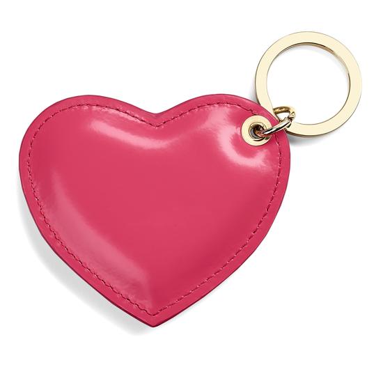 Heart Keyring in Camelia Pink Polish from Aspinal of London