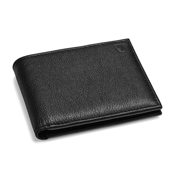 Billfold Wallet in Black Pebble from Aspinal of London