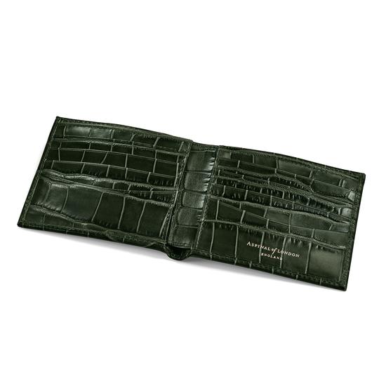Billfold Wallet in Deep Shine Forest Green Croc from Aspinal of London