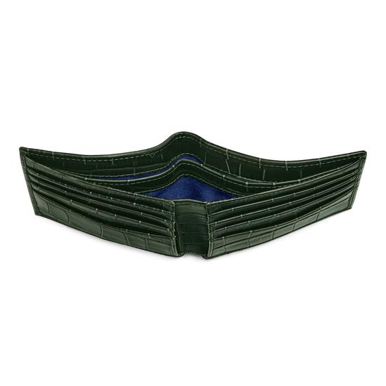 Billfold Wallet in Deep Shine Forest Green Croc from Aspinal of London