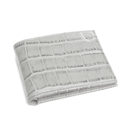 Billfold Wallet in Dove Grey Croc from Aspinal of London