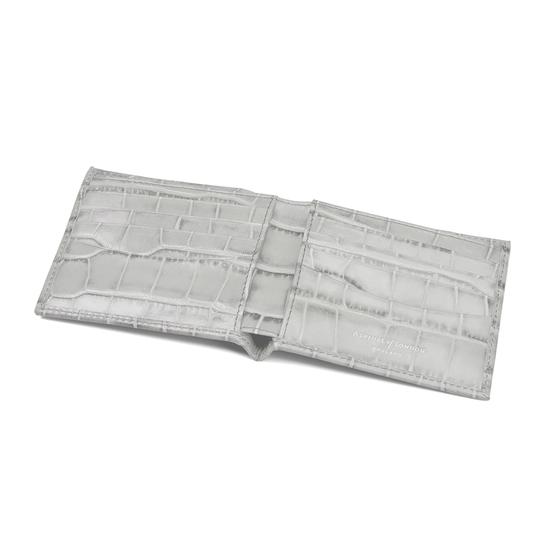 Billfold Wallet in Dove Grey Croc from Aspinal of London