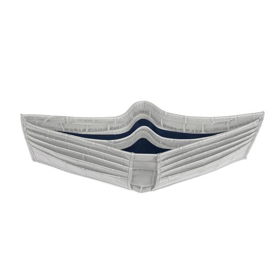 Billfold Wallet in Dove Grey Croc from Aspinal of London