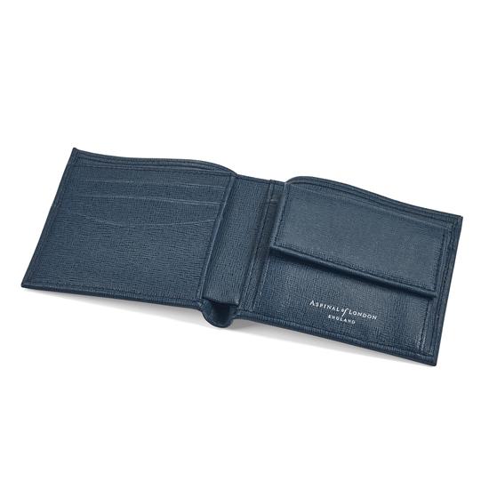 Billfold Coin Wallet in Teal Saffiano from Aspinal of London