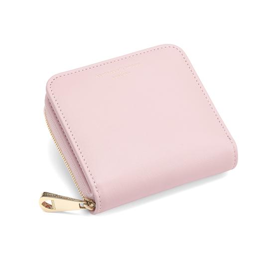 Mini Continental Zipped Coin Purse in Smooth Rose Dust from Aspinal of London