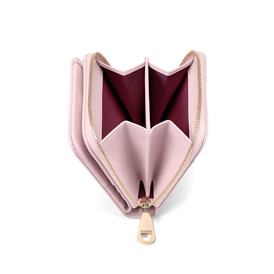 Mini Continental Zipped Coin Purse in Smooth Rose Dust from Aspinal of London