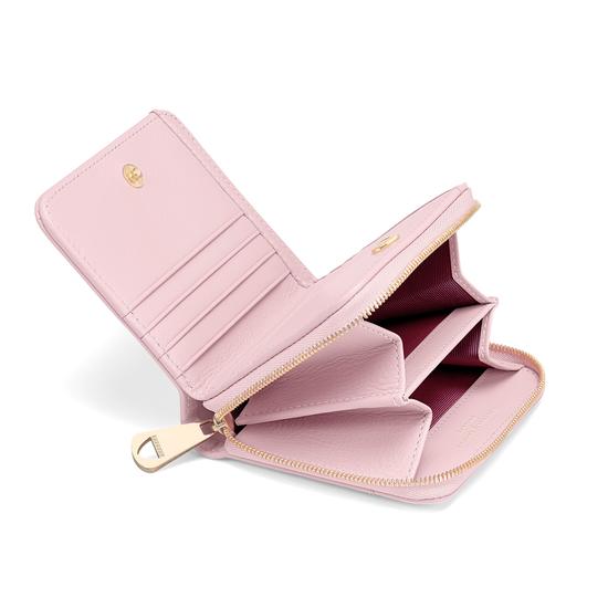 Mini Continental Zipped Coin Purse in Smooth Rose Dust from Aspinal of London