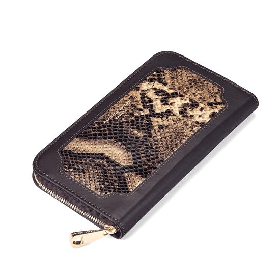 Marylebone Purse in Tan Snake from Aspinal of London