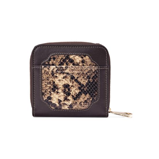 Marylebone Mini Purse in Tan Snake from Aspinal of London