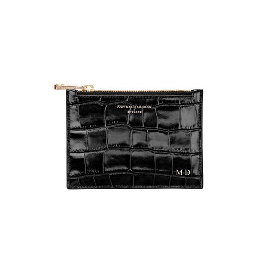 Small Essential Flat Pouch in Flamingo Metallic from Aspinal of London
