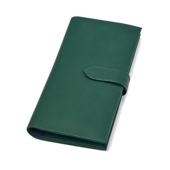Lindberg Travel Wallet with Passport Cover in Smooth Green from Aspinal of London