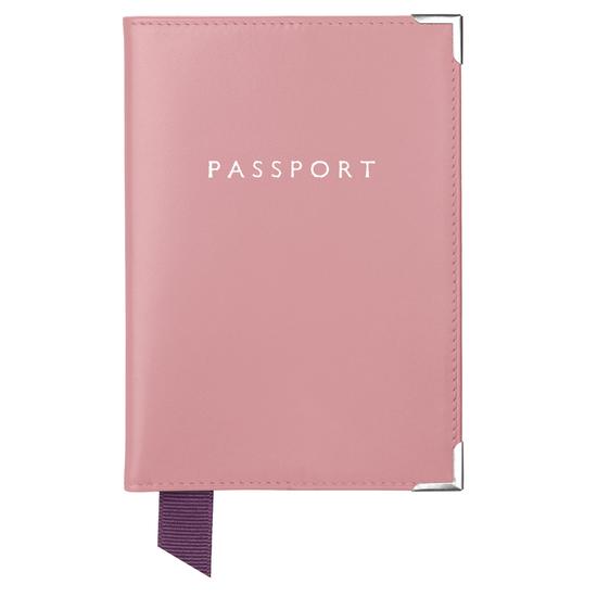 Passport Cover in Smooth Dusky Pink from Aspinal of London