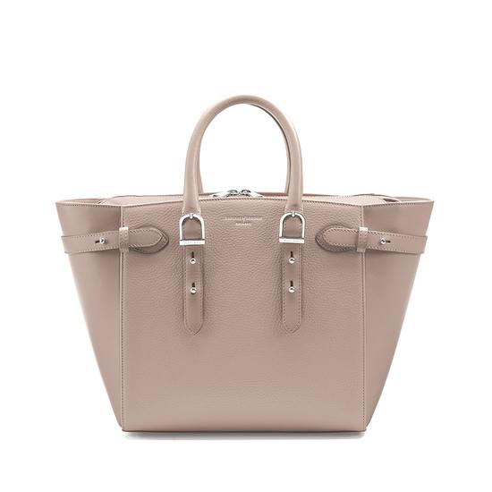 Midi Marylebone Tech Tote in Soft Taupe Pebble from Aspinal of London