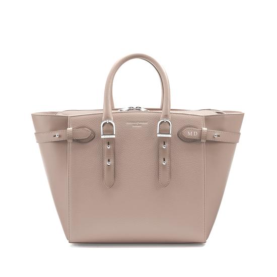 Midi Marylebone Tech Tote in Soft Taupe Pebble from Aspinal of London