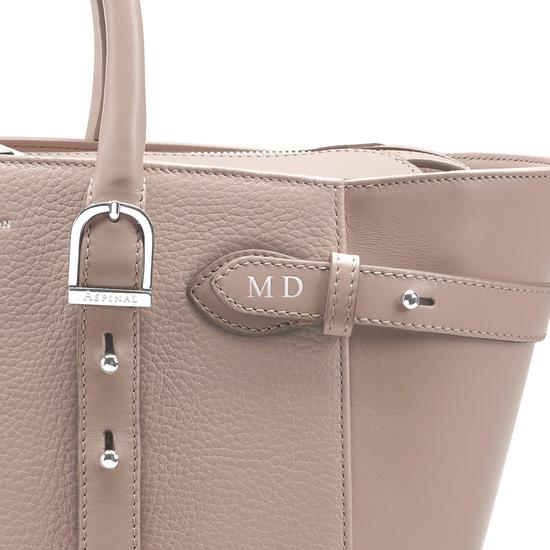 Midi Marylebone Tech Tote in Soft Taupe Pebble from Aspinal of London