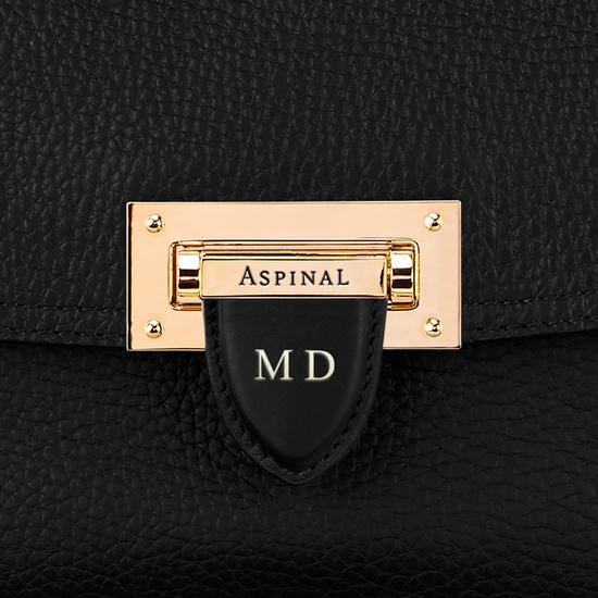 Slouchy Saddle Bag in Black Pebble from Aspinal of London
