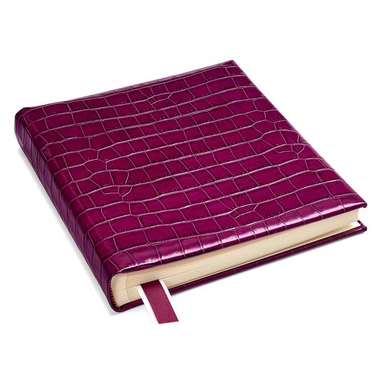 Portrait Photo Album (30 Pages) in Purple Croc from Aspinal of London