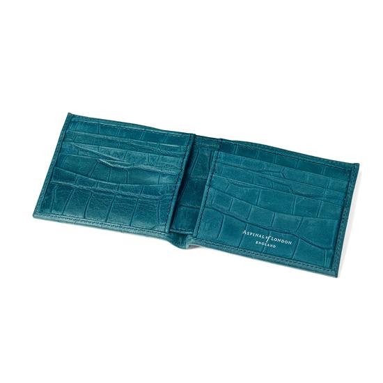 Billfold Wallet in Teal Nubuck Croc from Aspinal of London
