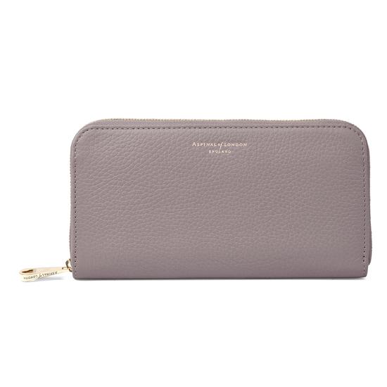 Continental Clutch Zip Wallet in Chanterelle Pebble from Aspinal of London