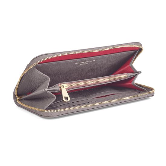 Continental Clutch Zip Wallet in Chanterelle Pebble from Aspinal of London