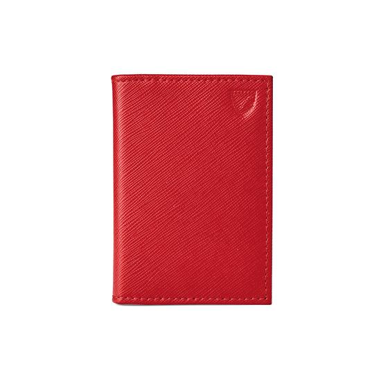 Double Fold Credit Card Case in Scarlet Saffiano from Aspinal of London
