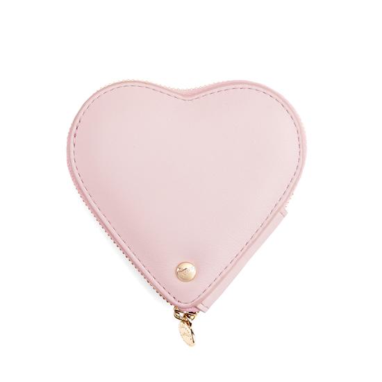 Heart Coin Purse in Smooth Rose Dust from Aspinal of London
